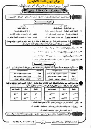 مذكرة رضا الفاروق في اللغة العربية للشهادة الثانوية 2017