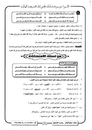 مذكرة رضا الفاروق في اللغة العربية للشهادة الثانوية 2017