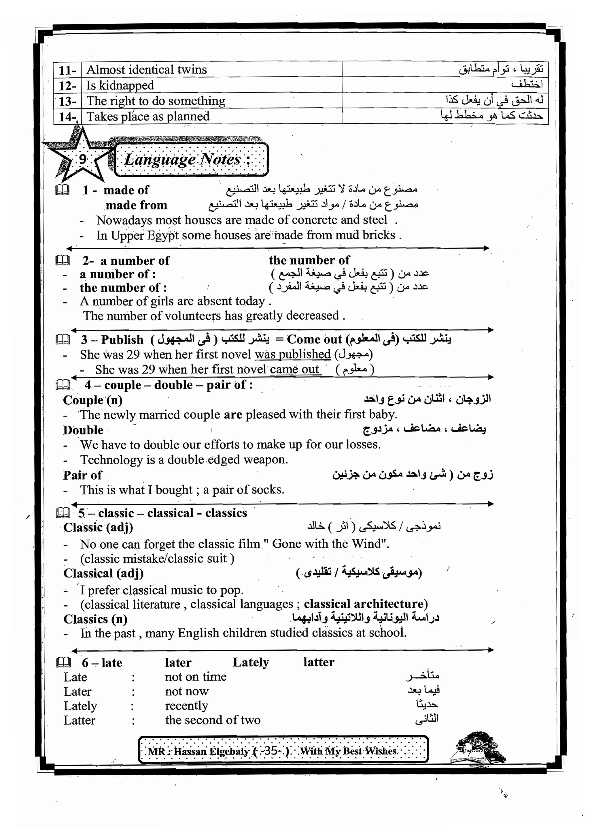 اللغة الانجليزية للثانوية العامة 2017
