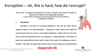 www.solidcounsel.com
Encryption – encrypt Adobe .pdf documents
 