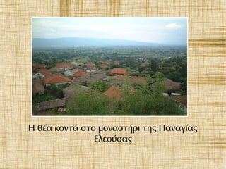 Η θέα κοντά στο μοναστήρι της Παναγίας
Ελεούσας
 