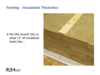 20
Testing – Insulation Thickness
 For the record, this is
what 12” of insulation
looks like…
 