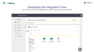 Inizializing the integration Flow
Go to Flows and start by selecting the Cisco Spark bot app from the list
 
