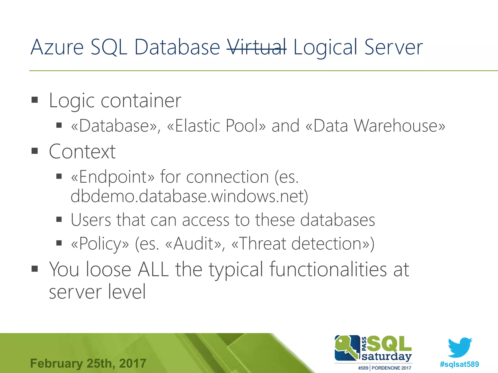 What's new with Azure Sql Database | PPT