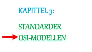 KAPITTEL 3:
.
STANDARDER
OSI-MODELLEN
 