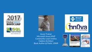 Azure Trainer
Microsoft Azure MVP
Community Lead 1nn0va
Calybra Architect
Book Author @ Packt, LSWR
 