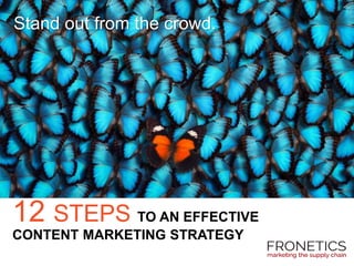1
12 STEPS TO AN EFFECTIVE
CONTENT MARKETING STRATEGY
Stand out from the crowd.
 