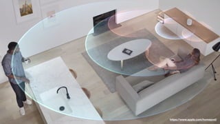 Senses the room and tunes the music. All by itself.

https://www.apple.com/homepod/
 