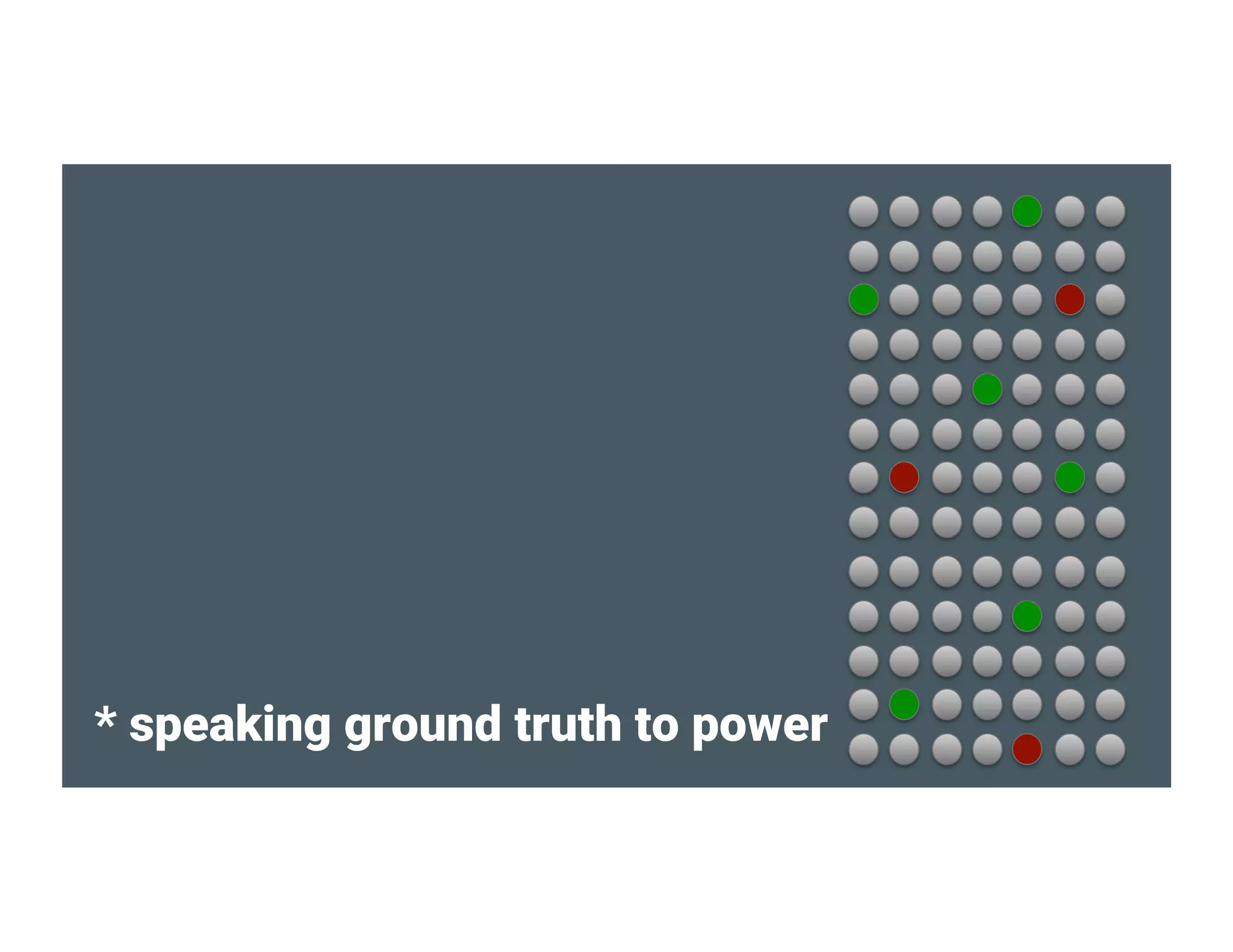 * speaking ground truth to power
 