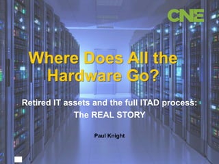 1
Where Does All the
Hardware Go?
Paul Knight
Retired IT assets and the full ITAD process:
The REAL STORY
 