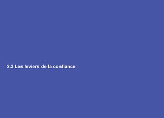 2.3 Les leviers de la confiance
 