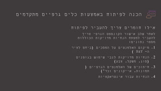 ‫מתקדמים‬ ‫גרפיים‬ ‫כלים‬ ‫באמצעות‬ ‫לפיתוח‬ ‫הכנה‬
‫לפיתוח‬ ‫להעביר‬ ‫צריך‬ ‫חומרים‬ ‫אילו‬
‫צריך‬ ‫הגרפי‬ ‫הקונספט‬ ‫אישור‬ ‫שלב‬ ‫לאחר‬
‫הכוללות‬ ‫מדויקות‬ ‫הנחיות‬ ‫למפתח‬ ‫להעביר‬
‫נתונים‬ ‫מספר‬:
.1‫המסכים‬ ‫על‬ ‫האלמנטים‬ ‫מיקום‬(‫לציר‬ ‫ביחס‬
‫ה‬-X&Y)
.2‫בגופנים‬ ‫שימוש‬ ‫לגבי‬ ‫מדויקות‬ ‫הנחיות‬
(‫סוג‬,‫משקל‬,‫צבע‬)
.3‫הגרפיים‬ ‫האלמנטים‬ ‫של‬ ‫חיתוכים‬(
‫תמונות‬,‫וכד‬ ‫אייקונים‬')
.4‫אינטראקציות‬ ‫עבור‬ ‫הנחיות‬
 