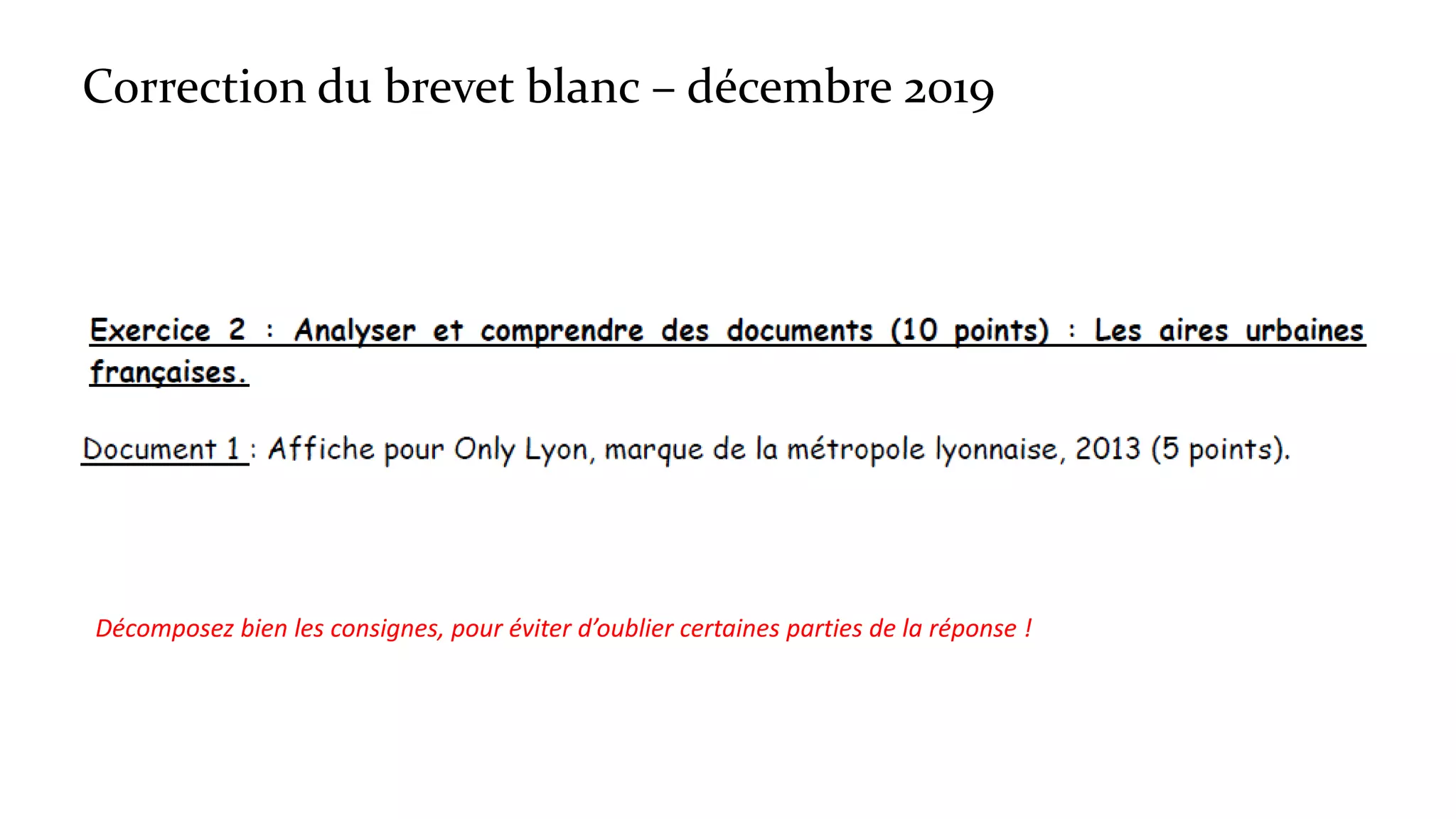 correction brevet blanc n1 | PPT