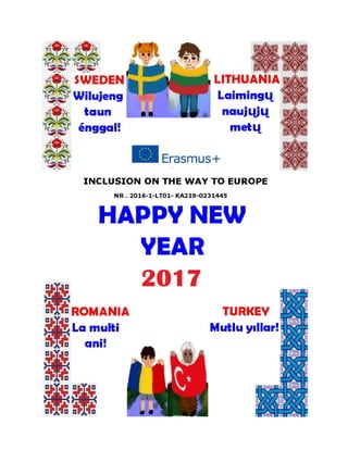 INCLUSION ON THE WAY TO EUROPE  CALENDAR 2017