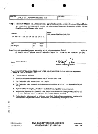 2017 Henry Lorin v Loop Industries Complaint