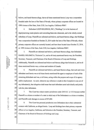 2017 Henry Lorin v Loop Industries Complaint