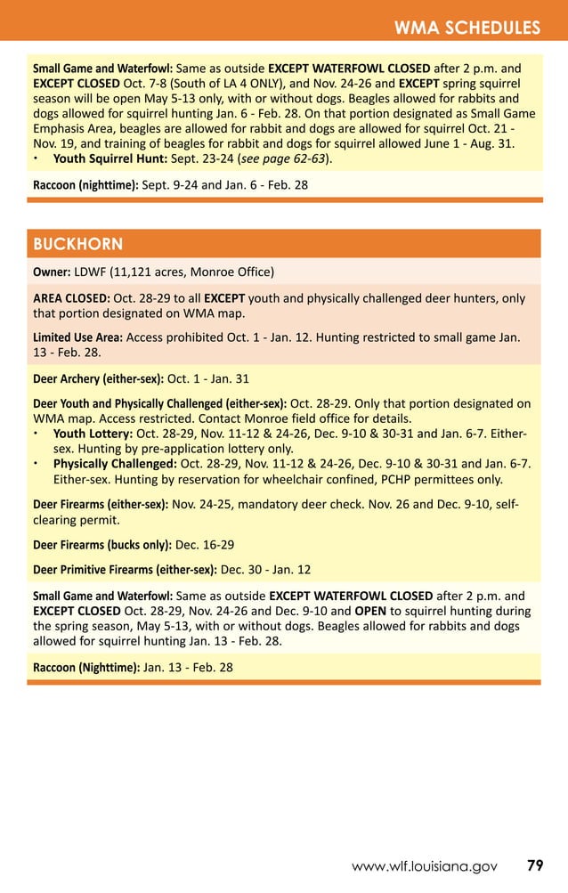 20172018 LDWF Hunting Regulations