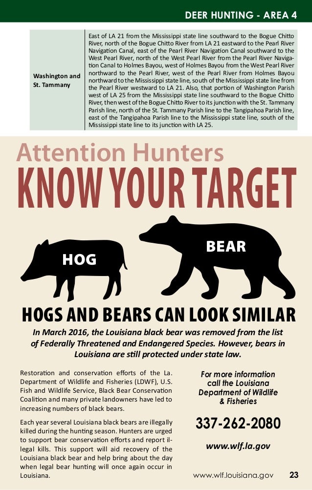 20172018 LDWF Hunting Regulations