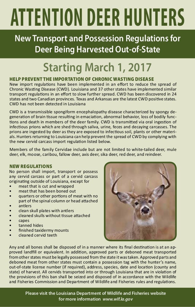 20172018 LDWF Hunting Regulations