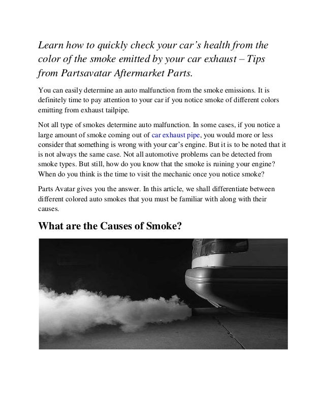 White Smoke From Exhaust Main Causes And How To Fix