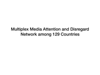 Multiplex Media Attention and Disregard
Network among 129 Countries
 
