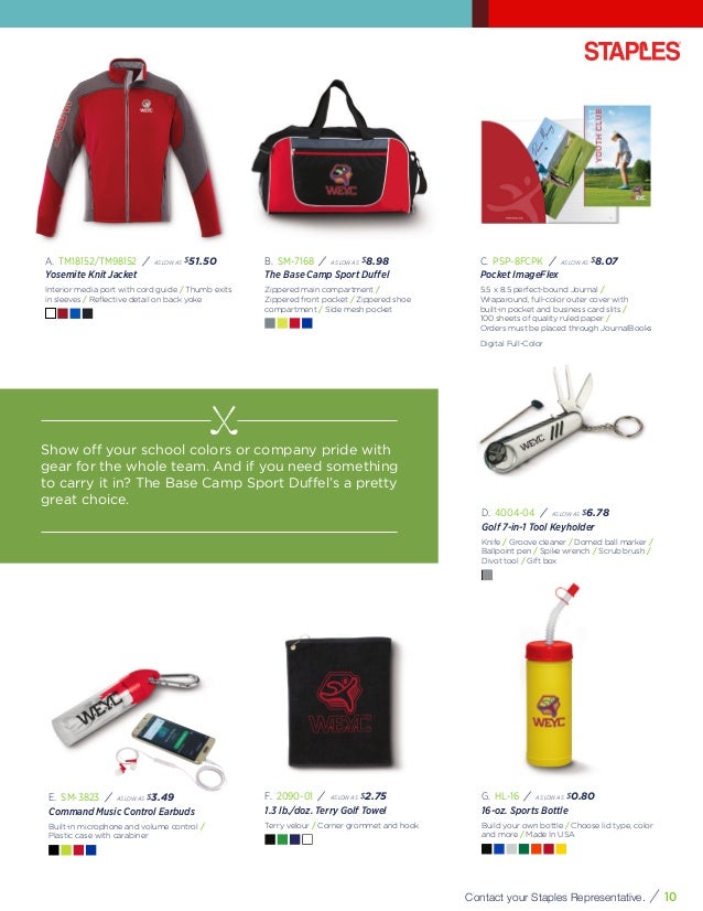 Staples Golf Promotional Products Catalog