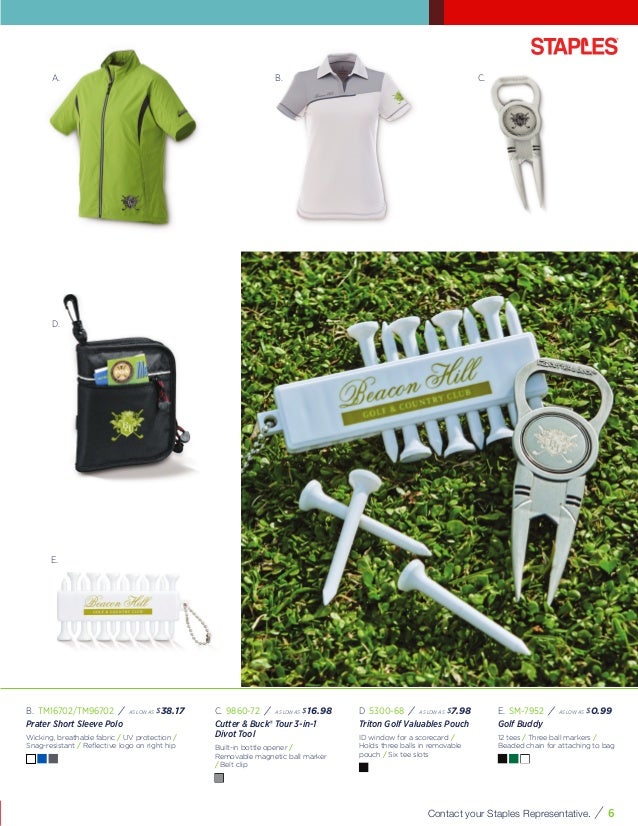 Staples Golf Promotional Products Catalog