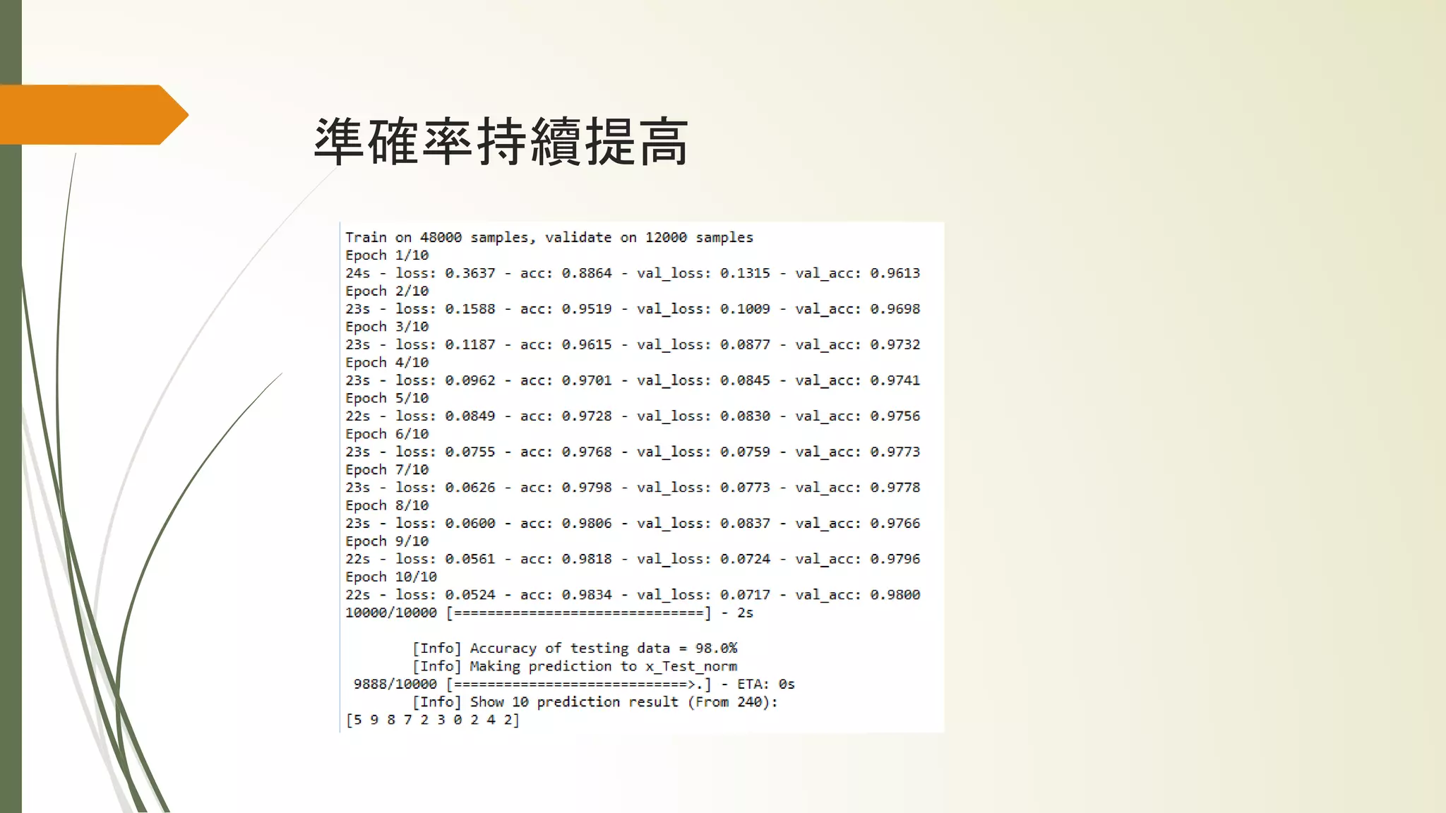 準確率持續提高
 