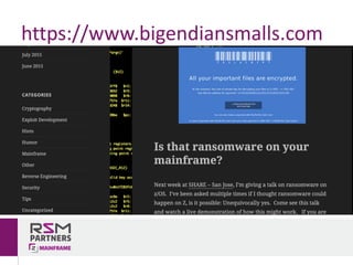 2017 - A New Look at Mainframe Hacking and Penetration Testing v2.2 | PDF