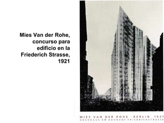 Mies Van der Rohe,
concurso para
edificio en la
Friederich Strasse,
1921
 