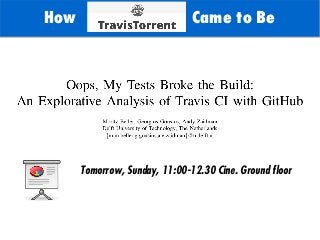 TODO: Add background with
Sun
How Came to Be
Tomorrow, Sunday, 11:00-12.30 Cine. Ground floor
 