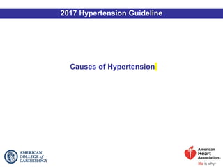 Causes of Hypertension
2017 Hypertension Guideline
 