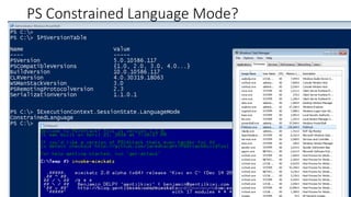 PS Constrained Language Mode?
Sean Metcalf [@Pyrotek3 | sean@TrimarcSecurity.com]
 