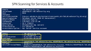 SPN Scanning for Services & Accounts
Sean Metcalf [@Pyrotek3 | sean@TrimarcSecurity.com]
 