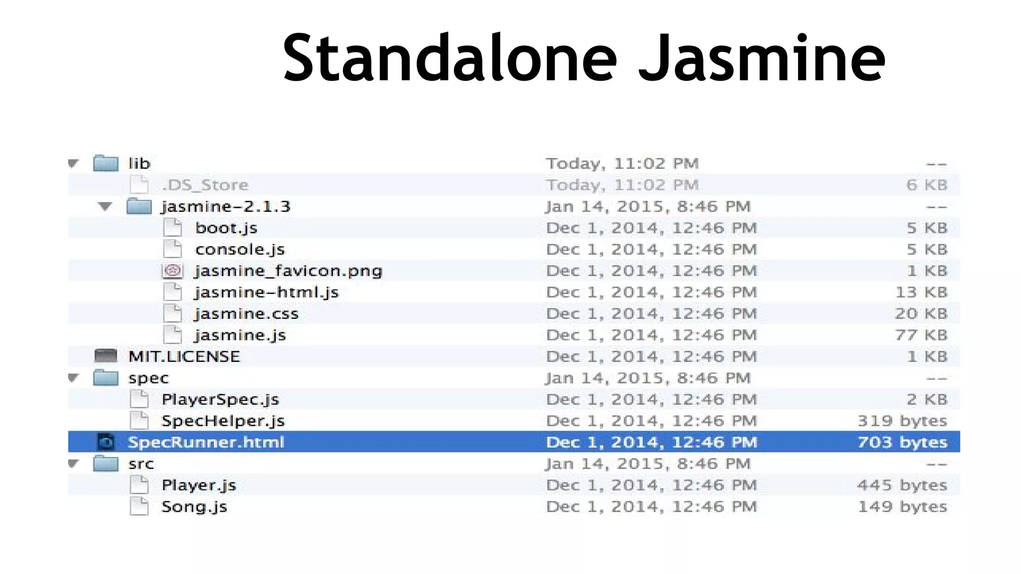 Standalone Jasmine
 