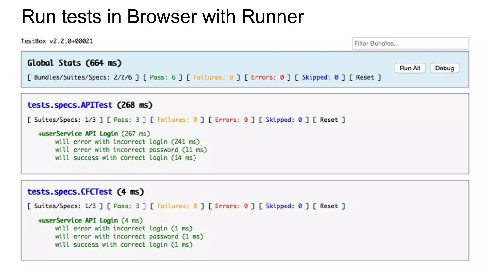 Run tests in Browser with Runner
 
