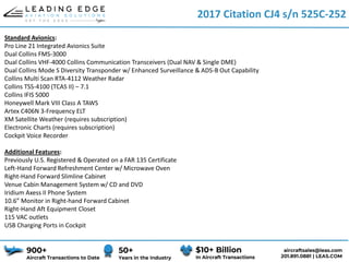 Cj4 Checklist.pdf Comprehensive Overview of 2017 Citation CJ4 Private Jet Specifications ...