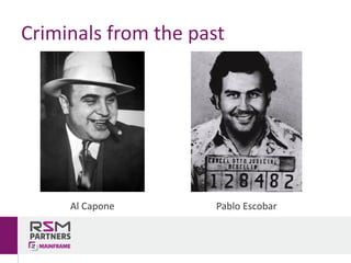 Criminals	from	the	past
Al	Capone Pablo	Escobar
 