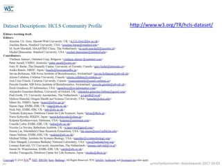@micheldumontier::datastewards:2017-10-0316
http://www.w3.org/TR/hcls-dataset/
 