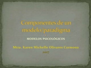 MODELOS PSICOLÓGICOS
Mtra. Karen Michelle Olivares Carmona
2017
 