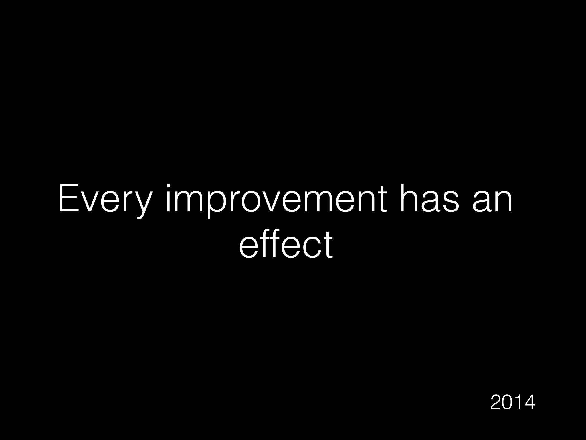 Every improvement has an
effect
2014
 