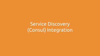 Service Discovery
(Consul) Integration
 