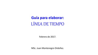 Guía para elaborar:
LÍNEA DE TIEMPO
MSc. Juan Montenegro Ordoñez.
Febrero de 2017.
 