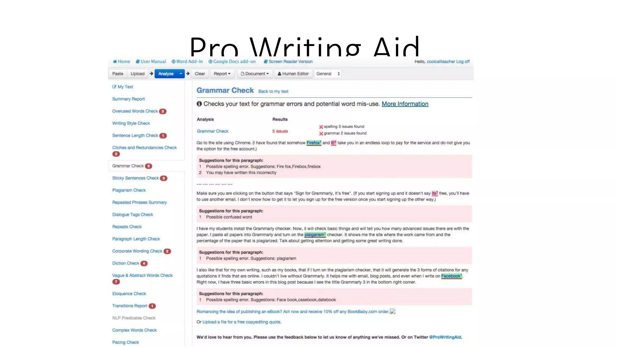 Pro Writing Aid
 