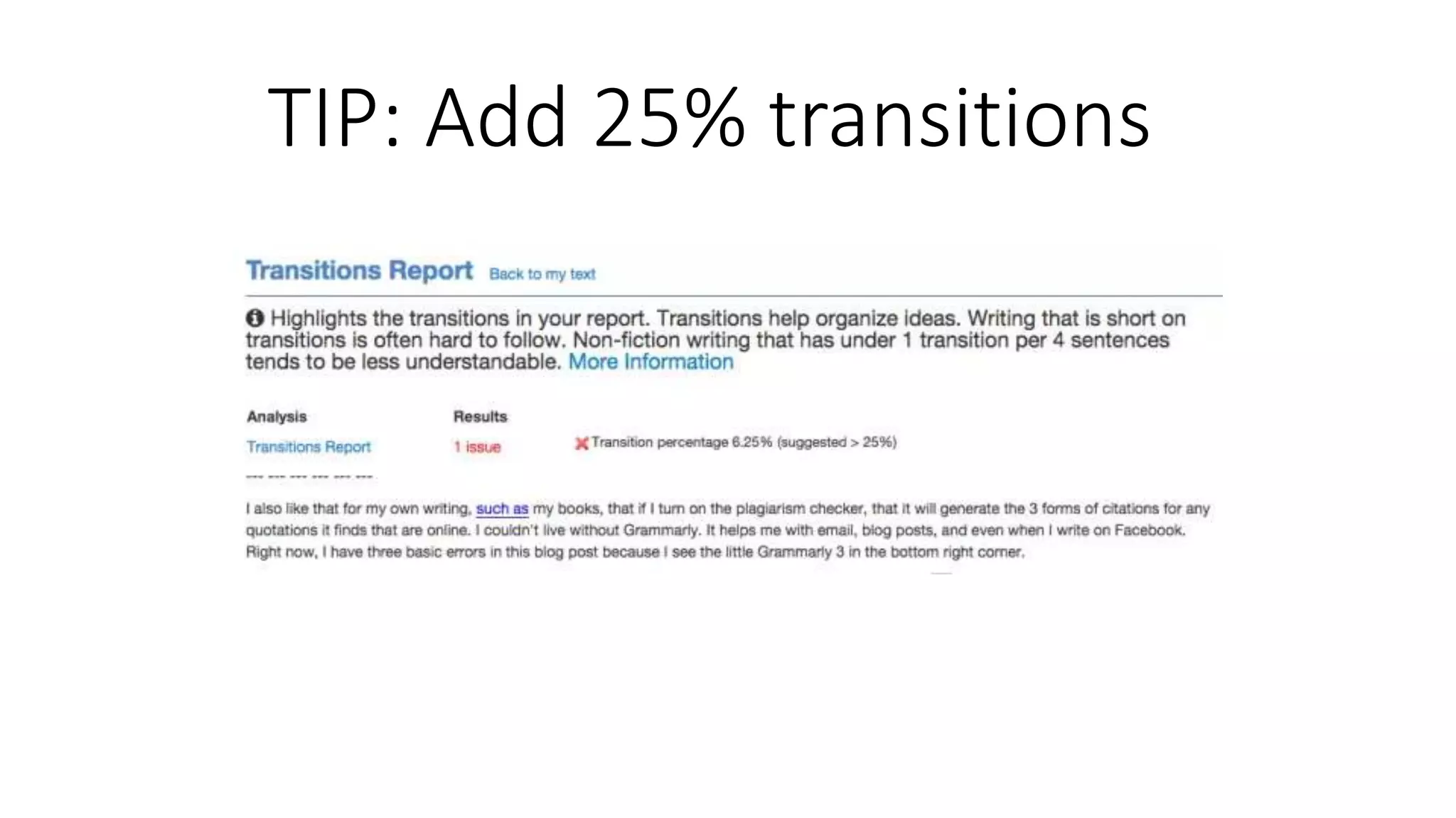 TIP: Add 25% transitions
 