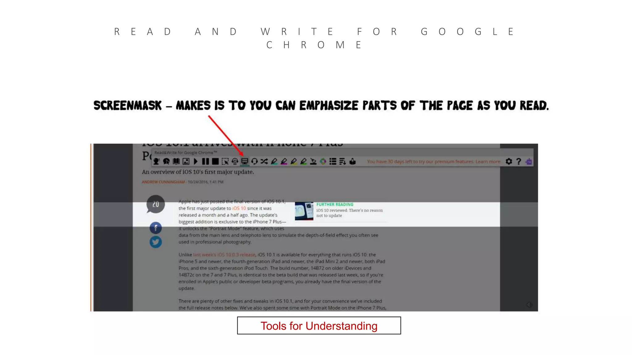 R E A D A N D W R I T E F O R G O O G L E
C H R O M E
Tools for Understanding
 