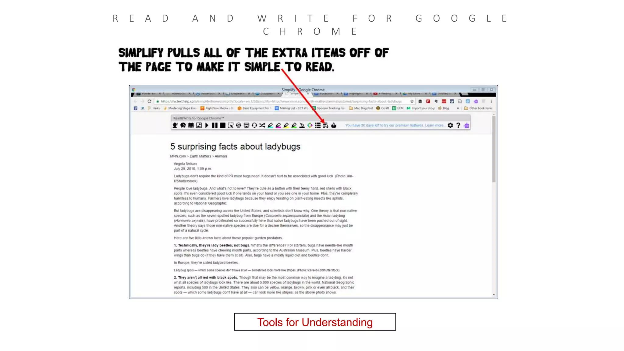 R E A D A N D W R I T E F O R G O O G L E
C H R O M E
Tools for Understanding
 