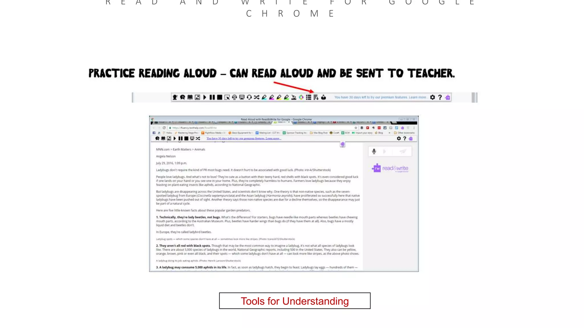 R E A D A N D W R I T E F O R G O O G L E
C H R O M E
Tools for Understanding
 