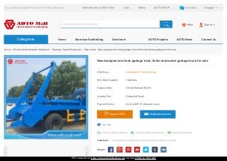 The Leading Transaction Platform For Building Materials! Hello! Welcome to ADTO Mall ! Help Moblie ADTO GROUP Live Chat
Enter a keyword to search products Wish
< >
Inquiry ADTO Info@adtomall.com
New designed arm-hook garbage truck, 8cbm skip loader garbage truck for sale
FOB Price : US $5500.00 ~7000.00 /Sets
Min.Order Quantity : 1 Set/Sets
Supply Ability : 100 Set/Sets per Month
Loading Port : Changsha/Tianjin
Payment Terms : L/C,D/A,D/P,T/T,Western Union
live chat
Product quality protection On-time shipment protection Payment protection
Total Cost: The total price will depend on the final product features you select
share to:
Home > Environmental Sanitation Equipment > Garbage Transfer Equipment > Skip Loader > New designed arm-hook garbage truck, 8cbm skip loader garbage truck for sale
language
Categories Home American Scaffolding Aluminum
Formwork
ADTO Projects ADTO News Contact Us
Sign in
PDF created on http://www.htm2pdf.co.uk via the HTML to PDF API
 
