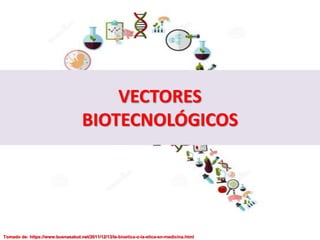 VECTORES
BIOTECNOLÓGICOS
Tomado de: https://www.buenasalud.net/2011/12/13/la-bioetica-o-la-etica-en-medicina.html
 
